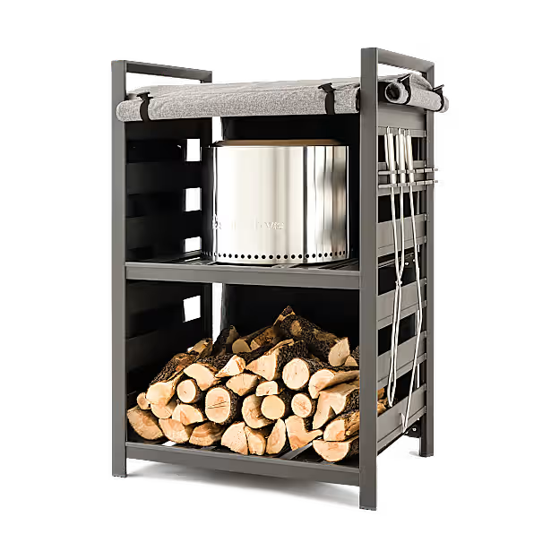 Solo Stove Odkladací stojan na ohnisko, polená s ochrannou plachtou sivý Solo Stove Odkladací stojan na ohnisko, polená s ochrannou plachtou sivý