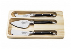 LAGUIOLE SDV-300176 Premium - nože na syr 3 ks, rukoväť čierna