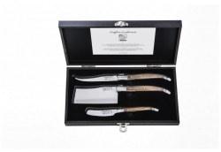 LAGUIOLE SDV-300947 Luxury - nože na syr 3 ks, rukoväť olivové drevo