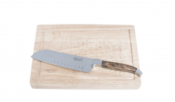 Laguiole Santoku nôž s doskou Luxury 17 cm olive
