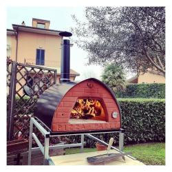 PIZZA PARTY 70x70 GUNMETAL Pizza pec na drevo so �amotov�mi tehlami BISCOTTO 4ks pizze